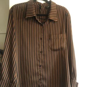 zara blouses brown oversize